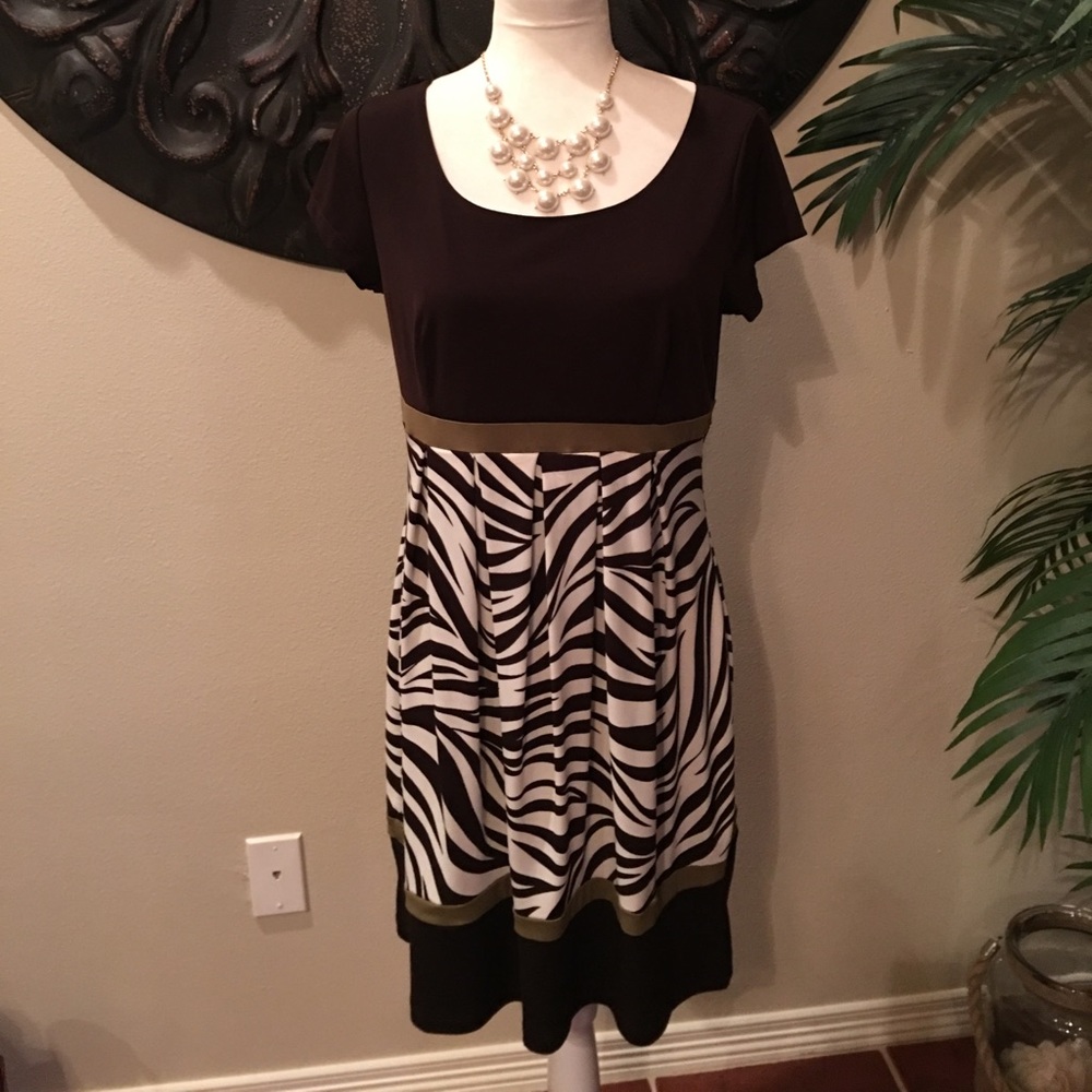 Brown and Cream Dress